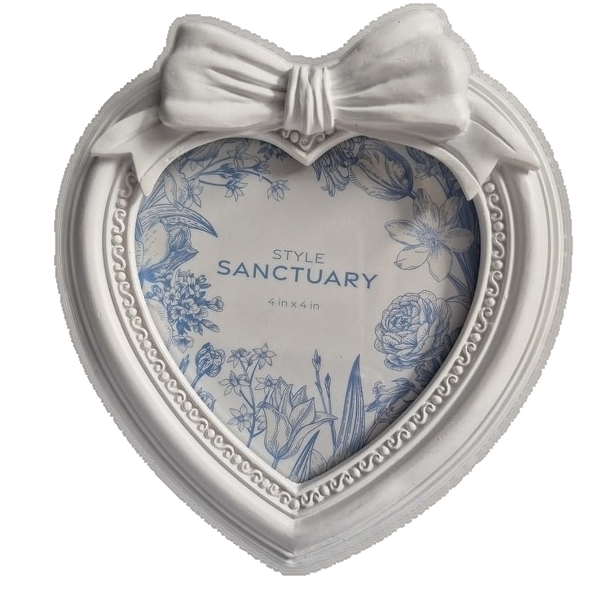 Heart Bow White Picture Frame