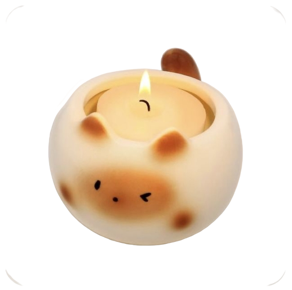Cute Toasted Marshmallow Cat Candle Holder