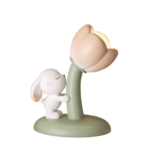 Bunny and Tulip Quaint Desk Lamp
